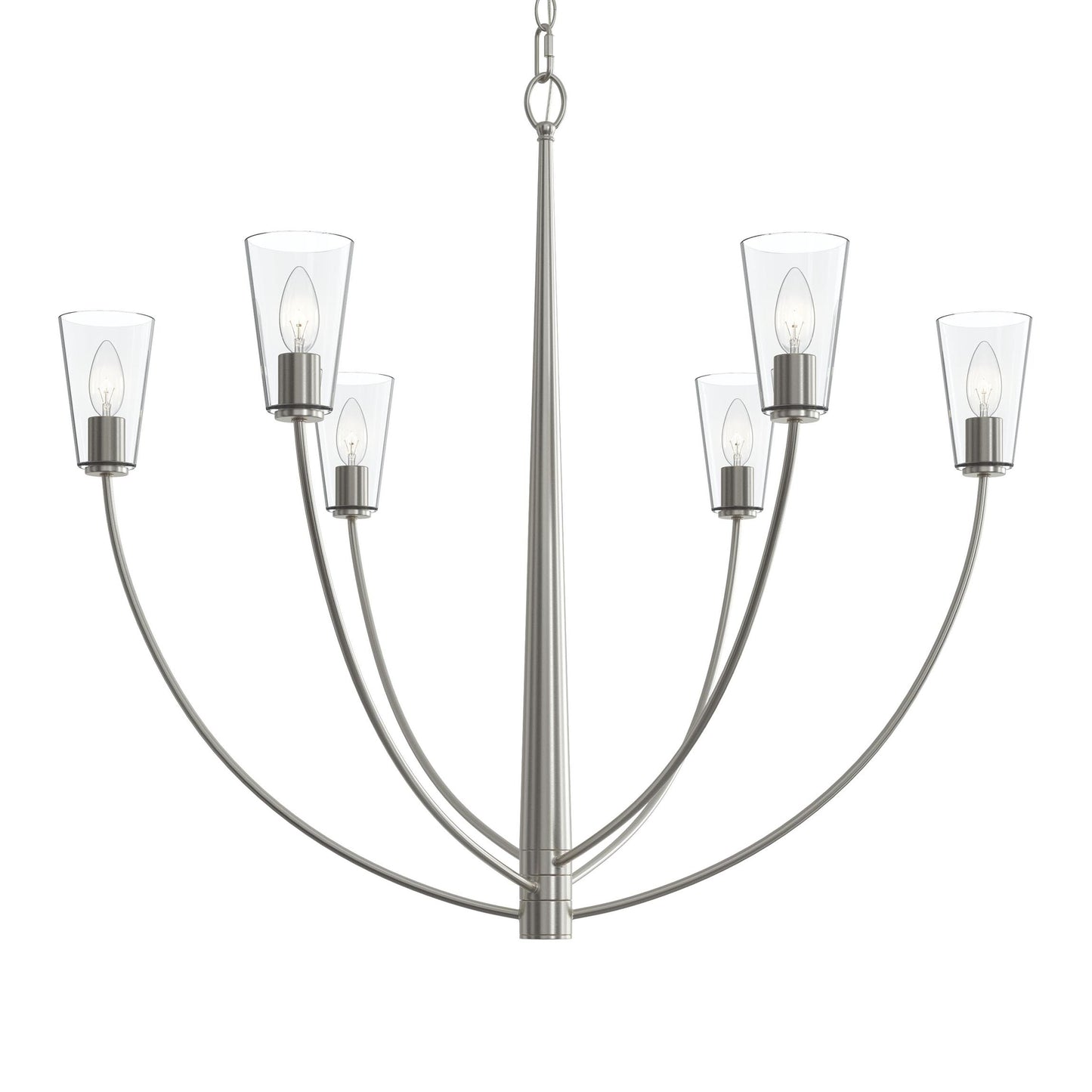 Progress Lighting P400455-009 Jheni 6 Light Brushed Nickel Chandelier - Additional View