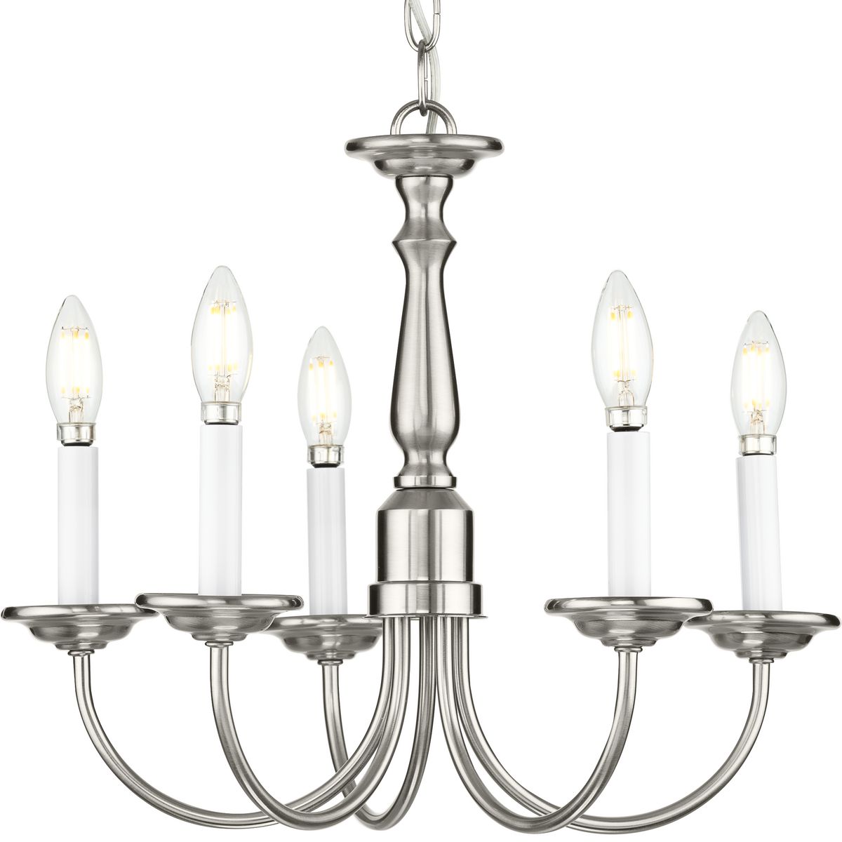 Progress Lighting P4009-09 Five Light Brushed Nickel Chandelier Ceiling Light