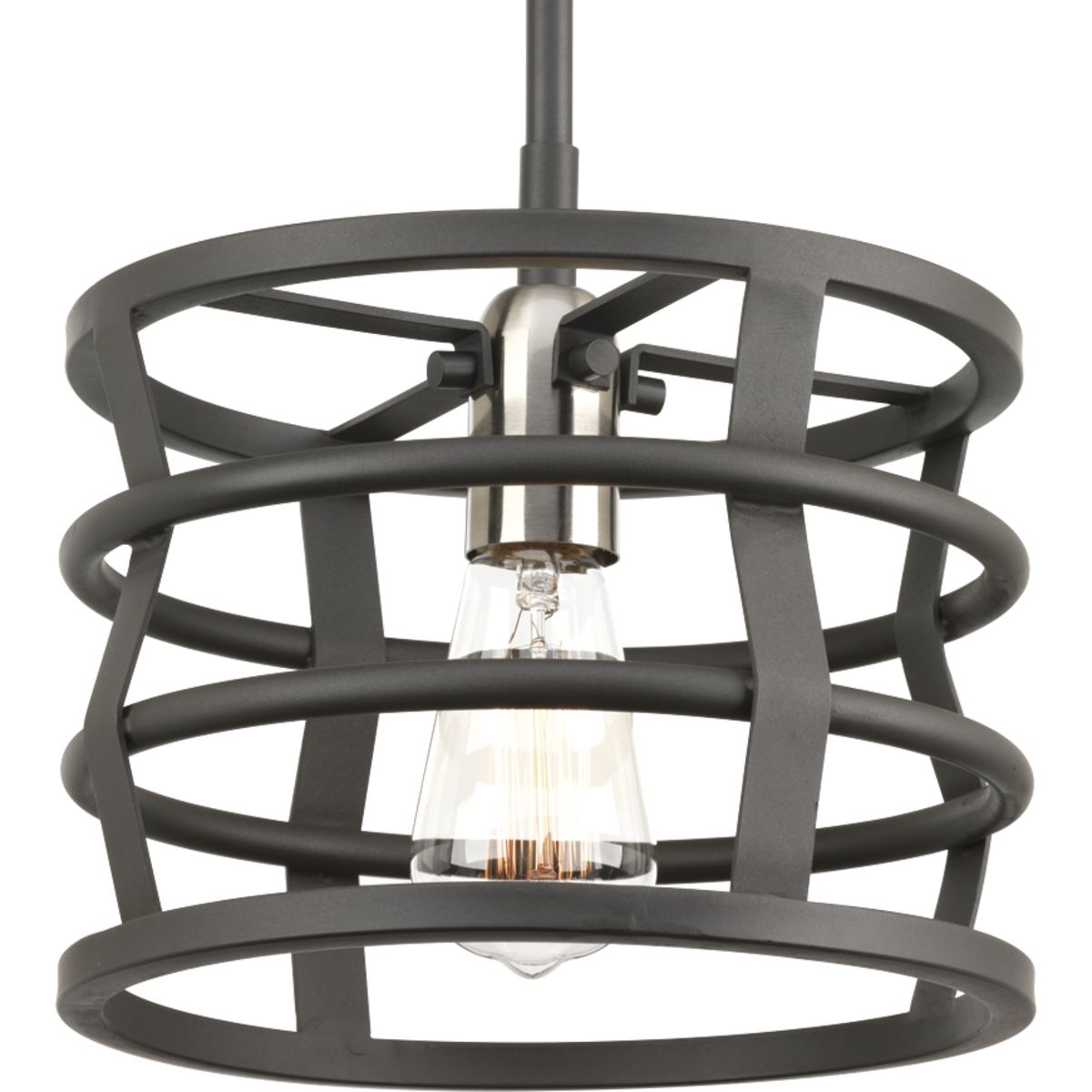 Progress Lighting P500010-143 Remix 1 Light Graphite Pendant Ceiling Light