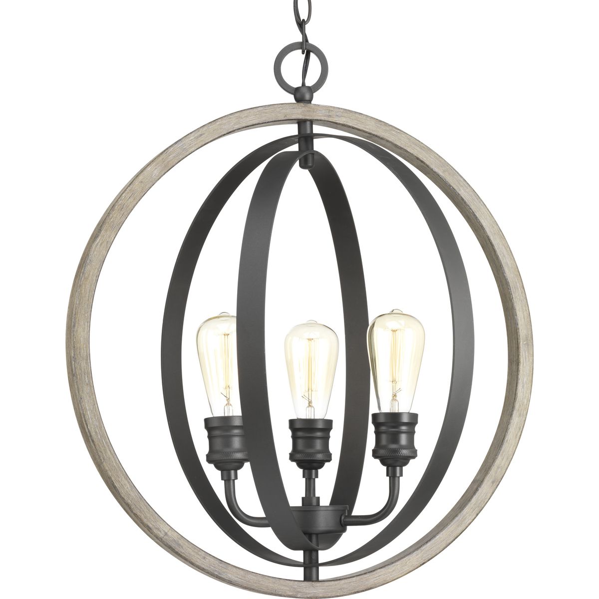Progress Lighting P500093-143 Conestee 3 Light Graphite Pendant Light