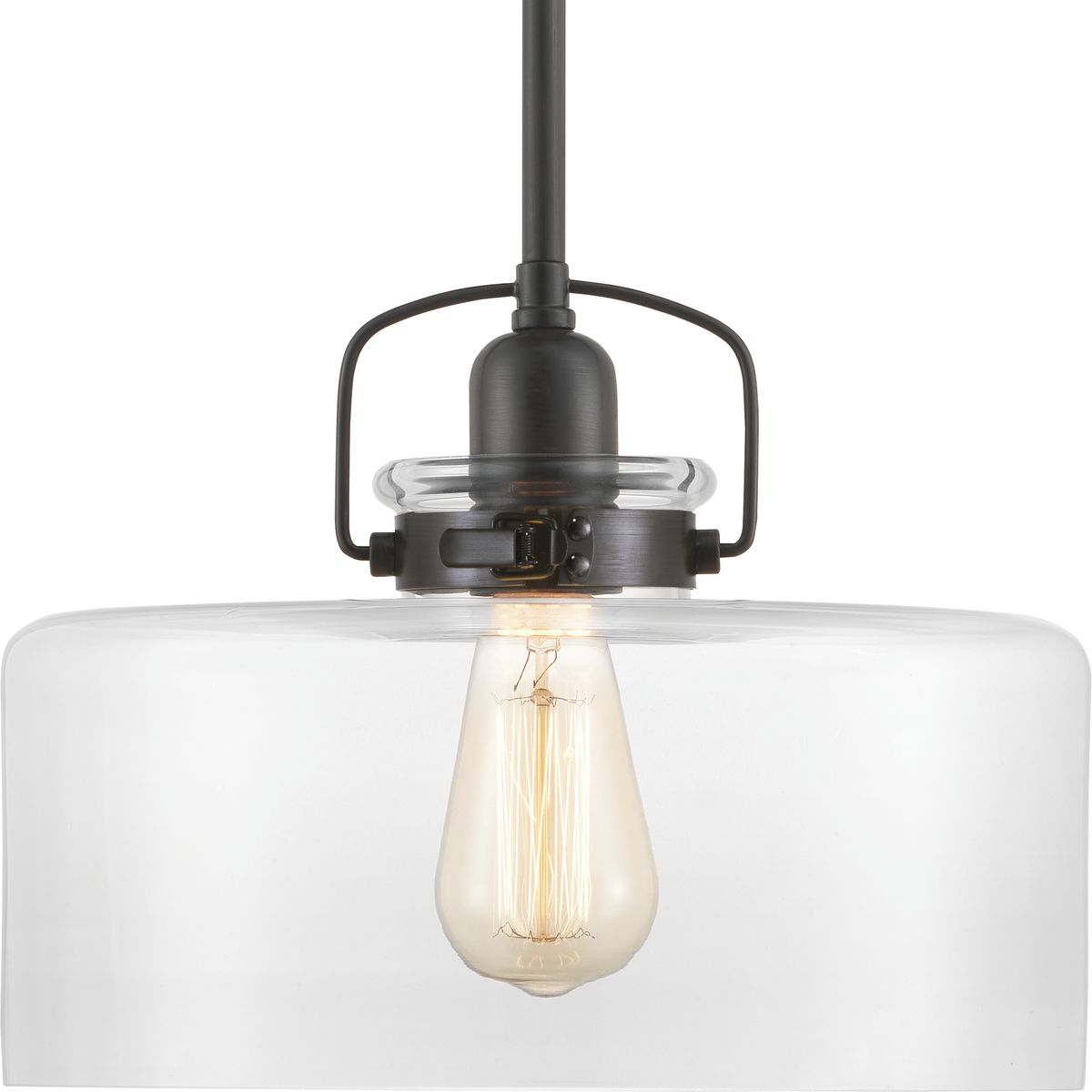 Progress Lighting P500152-020 Calhoun 1 Light Antique Bronze Pendant Ceiling Light with Clear Glass Shade
