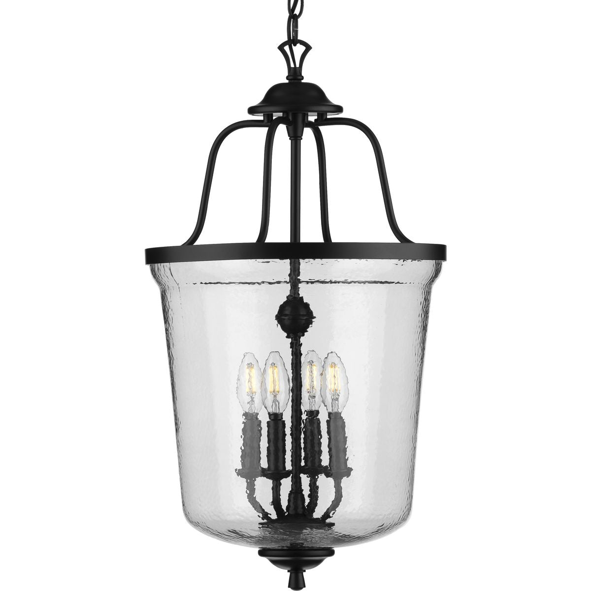 Progress Lighting Bowman 4 light matte black foyer pendant ceiling light