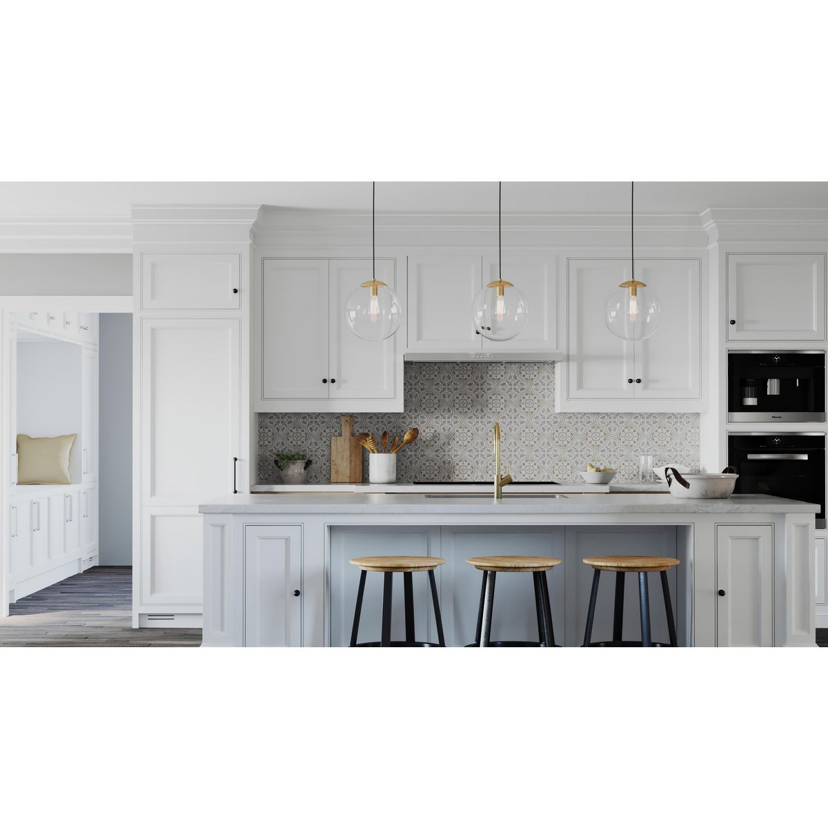 Progress Lighting P500311-109 Atwell pendant light in kitchen setting