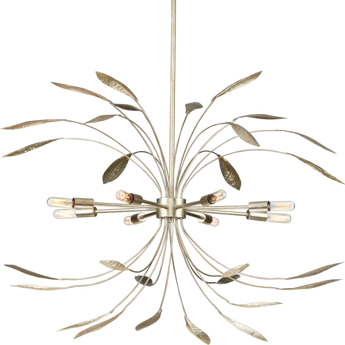 Progress Lighting P500416-176 Mariposa 8 Light Gilded Silver Pendant Ceiling Light