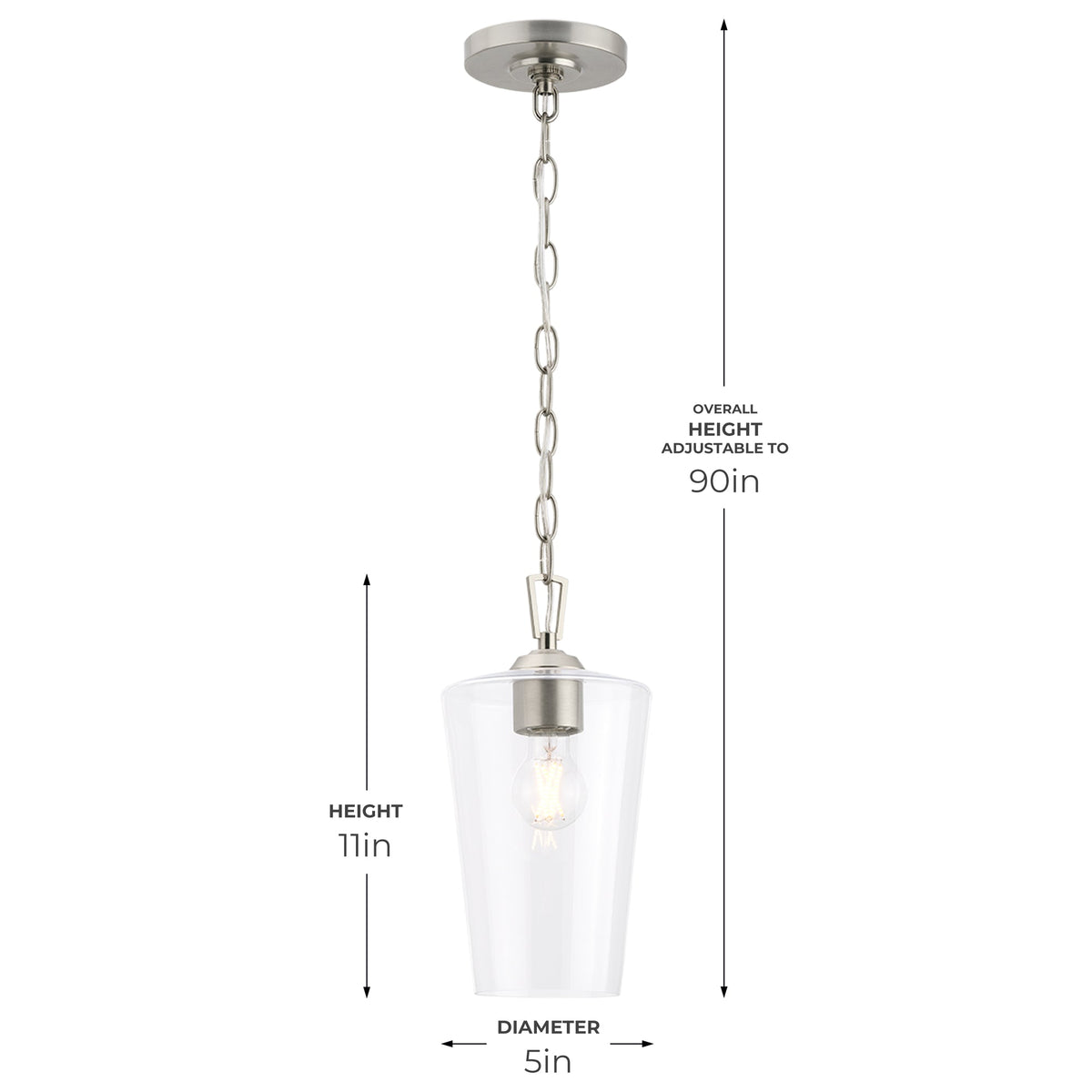 Progress Lighting P500506-009 Celino 1 Light Brushed Nickel Pendant