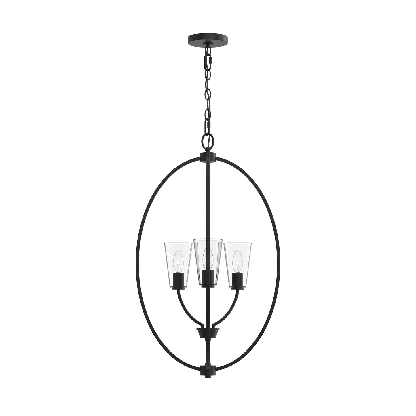 Progress Lighting P500512-31M Jheni 3 Light Matte Black Foyer Pendant