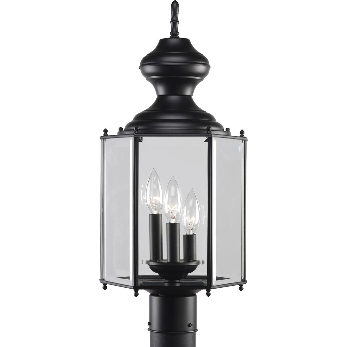 Progress Lighting P5432-31 BrassGUARD 3 Light Matte Black Post Lantern