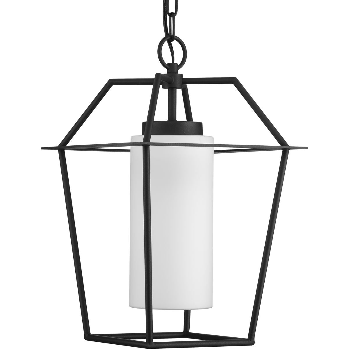 Progress Lighting Chilton 1 light textured black outdoor hanging lantern with etched opal glass