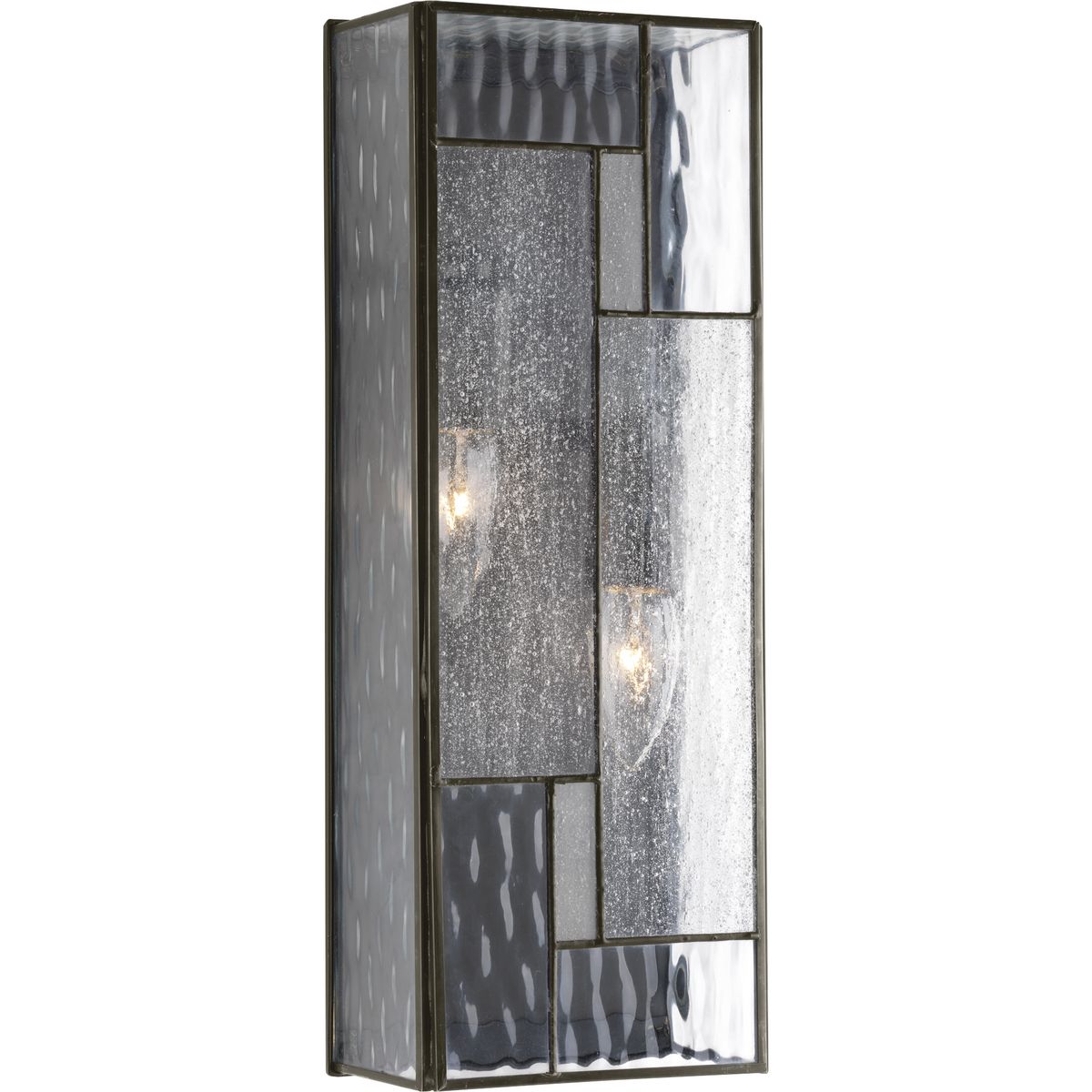 Progress Lighting Geometric 2 light architectural bronze wall lantern