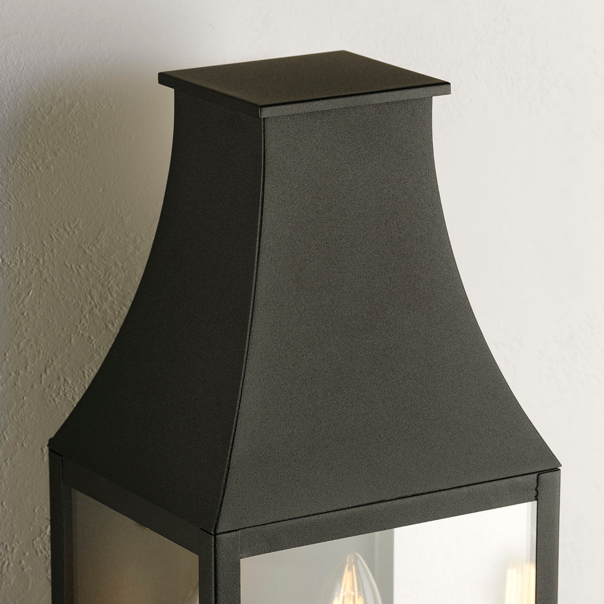 Top detail of Progress Lighting P560376-031 Radcliffe black wall lantern