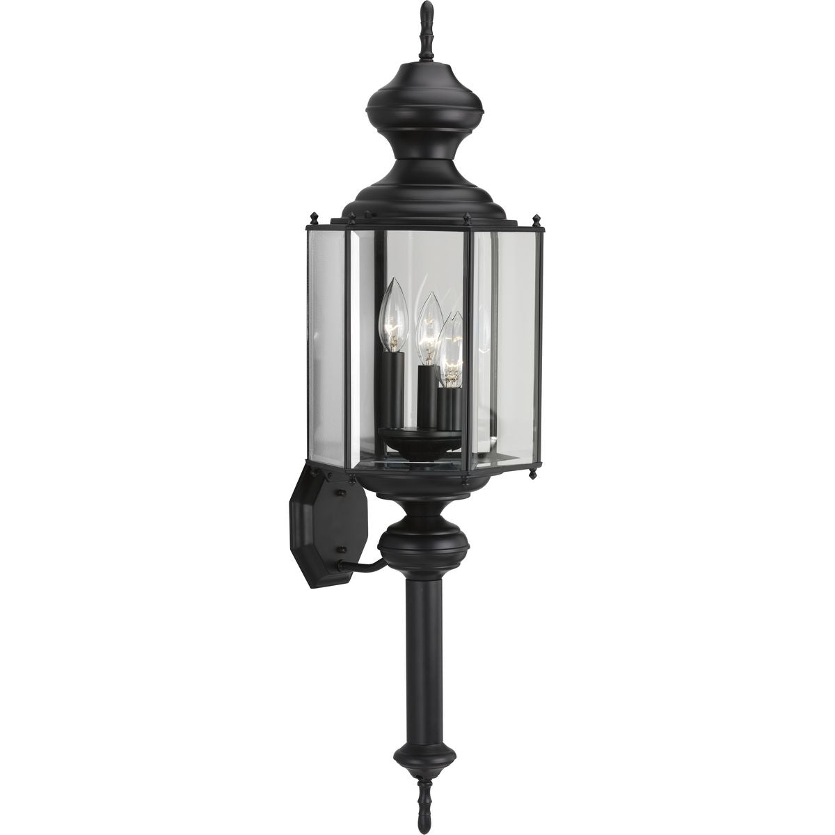 Progress Lighting P5731-31 BrassGUARD 3 light matte black wall lantern