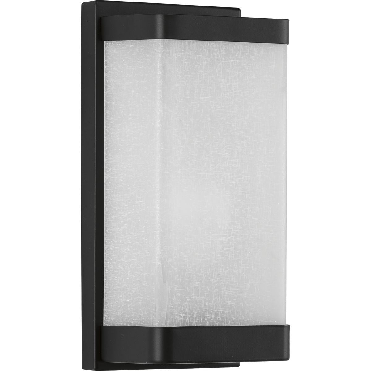 Progress Lighting P710072-031 Linen Glass 1 Light Matte Black Wall Sconce