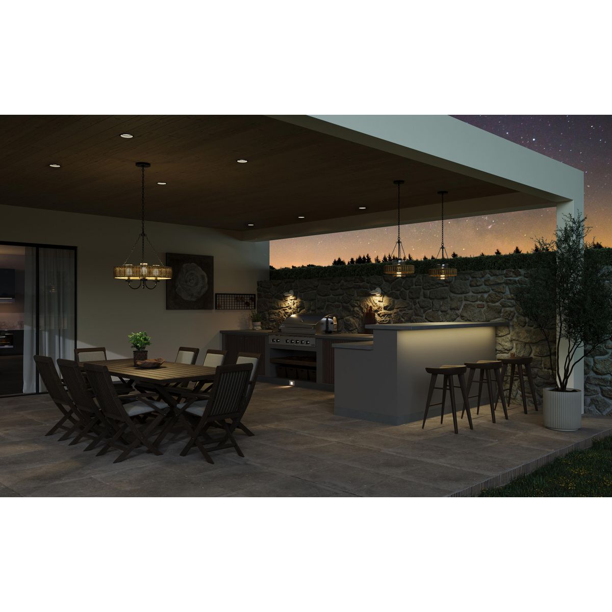 Progress Lighting Strata outdoor wall lantern installed on patio wall