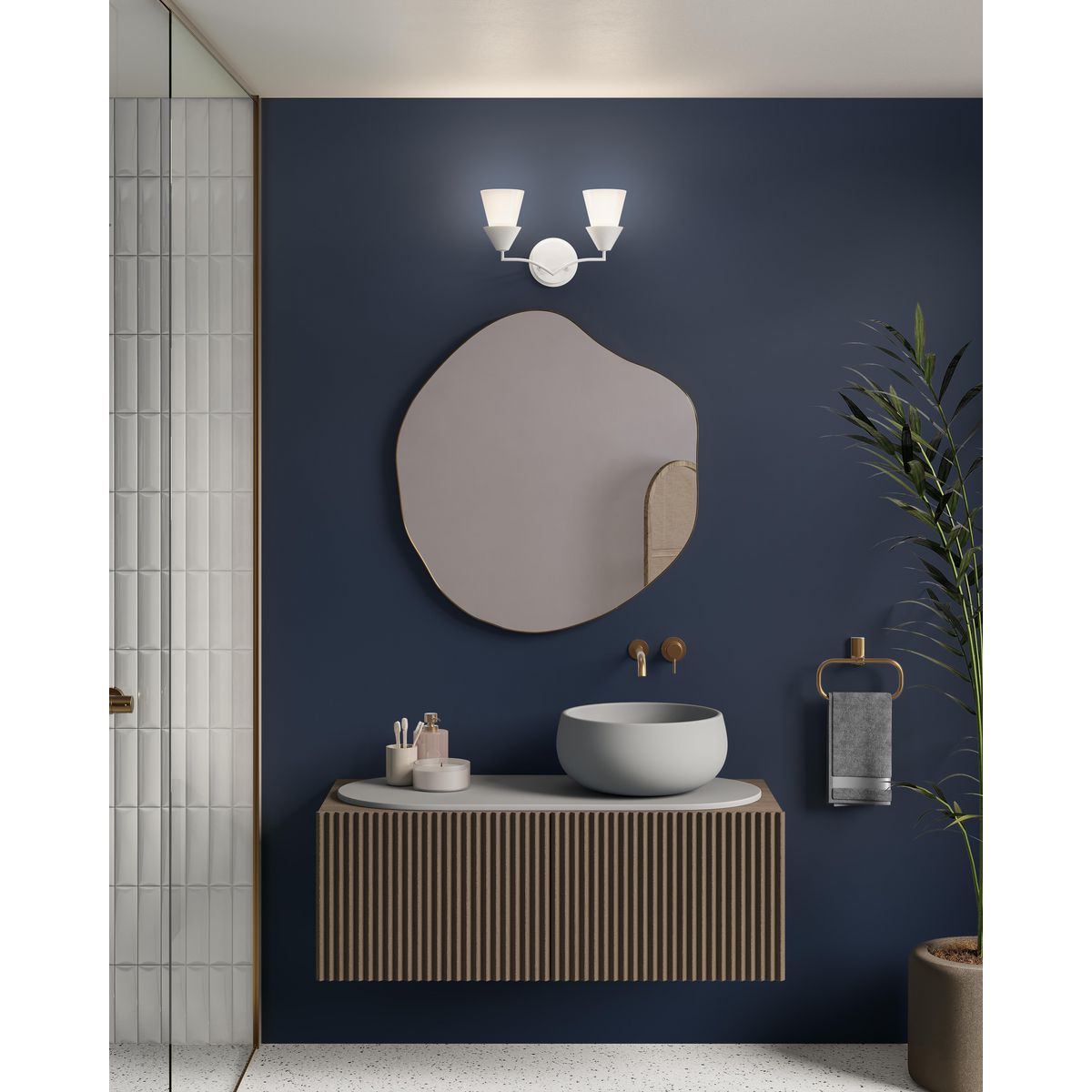 Progress Lighting P300496-197 Pinellas 2 light bath vanity wall light installed in bathroom