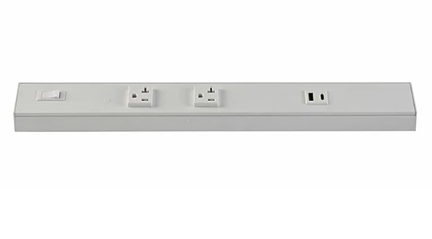 Westgate PSA-30-3R-2U-WH Angled Power Strip with Power & USB Receptacles