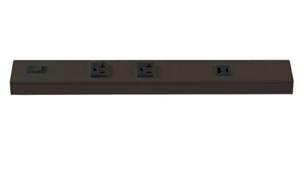 Westgate PSA-36-4R-2U-BR Angled Power Strip with Power & USB Receptacles