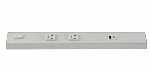 Westgate PSA-36-4R-2U-WH Angled Power Strip with Power & USB Receptacles