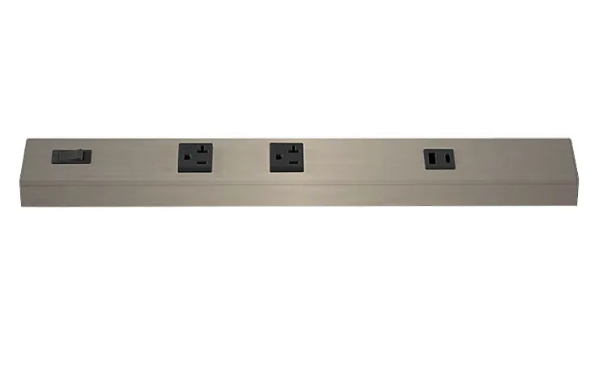 Westgate PSA-42-4R-2U-BN Angled Power Strip with Power & USB Receptacles
