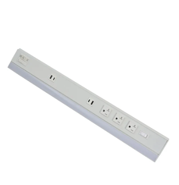 Westgate PSAL-13-1R-MCT5-WH 13 Inches Angled Power LED Strip & Undercabinet Light with Power Receptacle, 2700K/3000K/3500K/4000K/5000K, 420LM