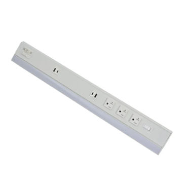 Westgate PSAL-18-2R-MCT5-WH 18 Inches Angled Power LED Strip & Undercabinet Light with Power Receptacle, 2700K/3000K/3500K/4000K/5000K, 600LM