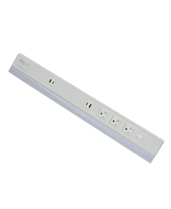 Westgate PSAL-24-3R-MCT5-WH 24 Inches Angled Power LED Strip & Undercabinet Light with Power Receptacle, 2700K/3000K/3500K/4000K/5000K, 790LM
