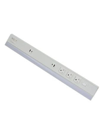 Westgate PSAL-30-3R-MCT5-WH 30 Inches Angled Power LED Strip & Undercabinet Light with Power Receptacle, 2700K/3000K/3500K/4000K/5000K, 900LM