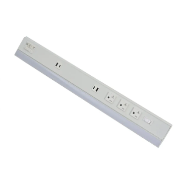Westgate PSAL-42-4R-MCT5-WH 42 Inches Angled Power LED Strip & Undercabinet Light with Power Receptacle, 2700K/3000K/3500K/4000K/5000K, 1275LM