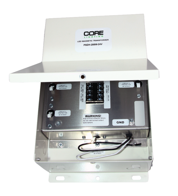 Core Lighting PSDH-288W-24V-277 Class2 288W Multi-Output High Performance DC Dimming Driver - 24V DC 277V