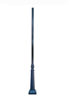 Dabmar Lighting PT-9BASE-BZ-FL Steel 10' Fluted Galvanized Steel Post 3" O.D. Pole + Base, Bronze Finish