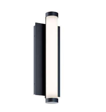 AFX Lighting PTHW0618LAJUDBK-BB Path 18 Inch LED Outdoor Wall Sconce Light, 120-277V, Watt 20W, Selectable 5CCT, Black Finish, with Battery Backup