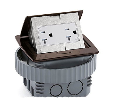Lew Electric PUFP-CT-DB-DS-PB Kitchen Counter Pop Up Receptacle, 20A Duplex, Plastic Back Box, Dark Bronze Finish
