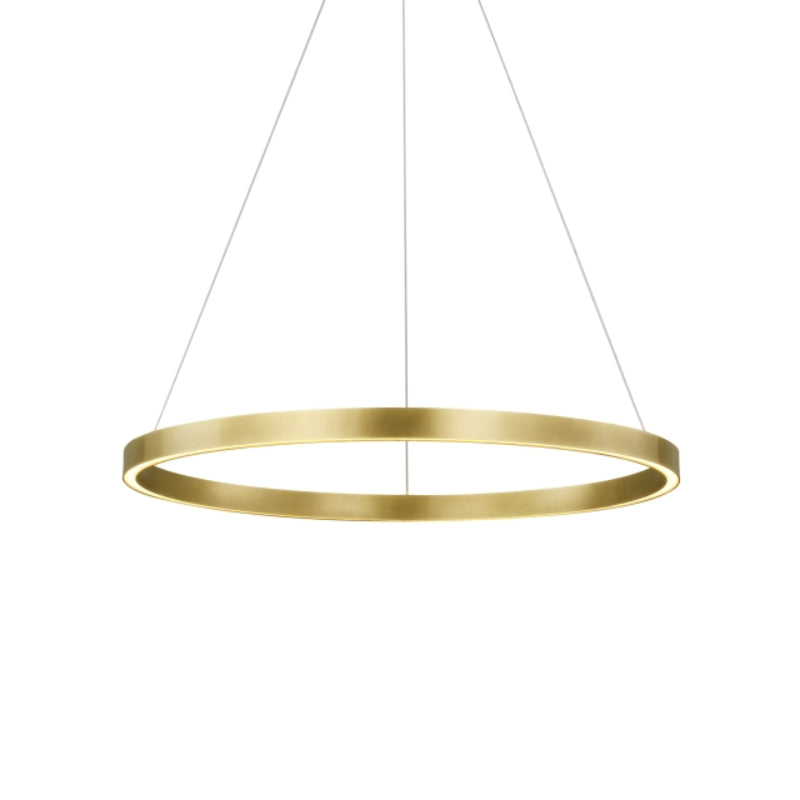 Visual Comfort Architectural 700FIA30BR-LED935 Modern Fiama 30" LED Single Tier Suspension Chandelier Ceiling Light - 120-277V - CCT:3500K - Finish: Plated Brass