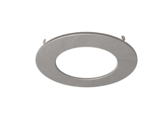 DALS Lighting RACC-TRIM4-SN 4 Inch Recessed LED Trim, Satin Nickel Finish, Snap-In Decorative Accessory