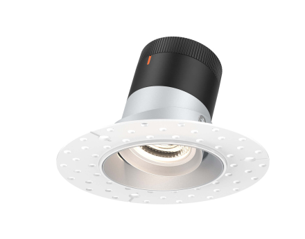 Dals Lighting RC03-CC-20-GMBAZ-TL 3 Inch Modular Downlight, 5CCT, 20 degree Beam Angle, Gimbal Black Reflector Alzak Finish, Trimless