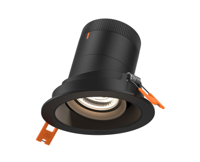 Dals Lighting RC03-CC-20-GMBBK-TBK 3 Inch Modular Downlight, 5CCT, 20 degree Beam Angle, Gimbal Black Reflector Black Finish, Black Trim