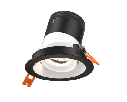 Dals Lighting RC03-CC-20-GMBWH-TBK 3 Inch Modular Downlight, 5CCT, 20 degree Beam Angle, Gimbal Black Reflector White Finish, Black Trim