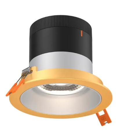 Dals Lighting RC03-CC-20-RGAZ-TGD Versa 3" LED Recessed Downlight - 8 | 10 | 12W - CCT Selectable - 1,000 Lumens - 20° Beam Angle - 120-347V - Alzak Reflector / Gold Trim