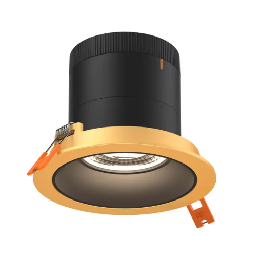 Dals Lighting RC03-CC-20-RGBK-TGD Versa 3" LED Recessed Downlight - 8 | 10 | 12W - CCT Selectable - 1,000 Lumens - 20° Beam Angle - 120-347V - Black Reflector / Gold Trim