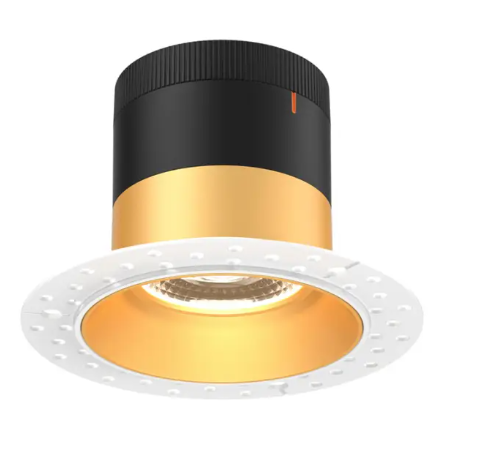 Dals Lighting RC03-CC-20-RGGD-TL Versa 3" LED Recessed Downlight - 8 | 10 | 12W - CCT Selectable - 1,000 Lumens - 20° Beam Angle - 120-347V - Gold Reflector / Trimless