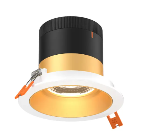 Dals Lighting RC03-CC-20-RGGD-TWH Versa 3" LED Recessed Downlight - 8 | 10 | 12W - CCT Selectable - 1,000 Lumens - 20° Beam Angle - 120-347V - Gold Reflector / White Trim