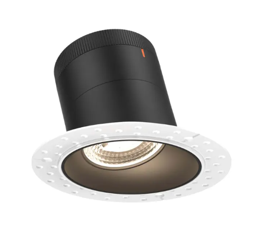 Dals Lighting RC03-CC-20-SLBK-TL Versa 3" LED Sloped Recessed Downlight - 8 | 10 | 12W - CCT Selectable - 1,000 Lumens - 20° Beam Angle - 120-347V - Black Reflector / Trimless