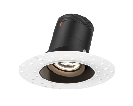 Dals Lighting RC03-CC-35-GMBBK-TL 3 Inch Modular Downlight, 5CCT, 35 degree Beam Angle, Gimbal Black Reflector Black Finish, Trimless