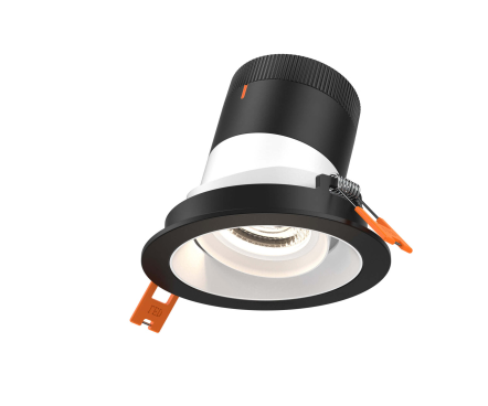 Dals Lighting RC03-CC-35-GMBWH-TBK 3 Inch Modular Downlight, 5CCT, 35 degree Beam Angle, Gimbal Black Reflector White Finish, Black Trim