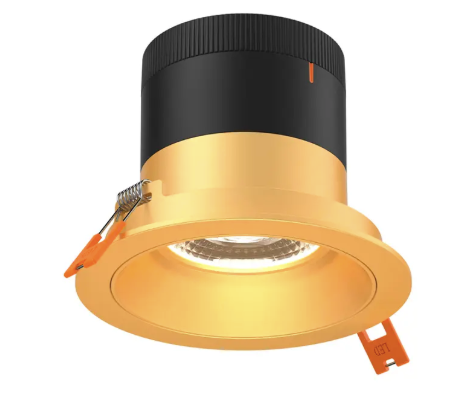 Dals Lighting RC03-CC-35-RGGD-TGD Versa 3" LED Recessed Downlight, Selectable Wattage 8W,10W,12W, Multi-Color Temperature, 1,000 Lumens, 35° Beam Angle, Voltage 120-347V, Gold Reflector with Gold Trim