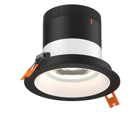 Dals Lighting RC03-CC-35-RGWH-TBK Versa 3" LED Recessed Downlight, Selectable Wattage 8W,10W,12W, Multi-Color Temperature, 1,000 Lumens, 35° Beam Angle, Voltage 120-347V, White Reflector with Black Trim