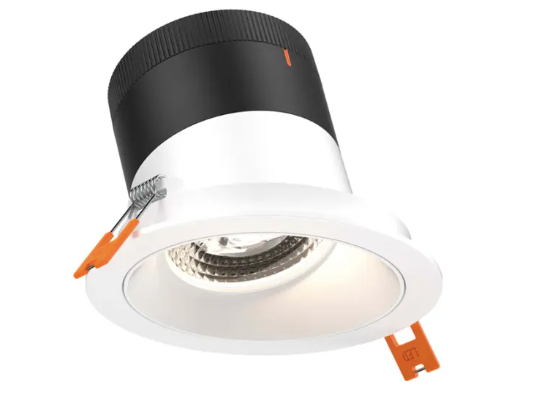 Dals Lighting RC03-CC-35-SLWH-TWH Versa 3" LED Sloped Recessed Downlight, Selectable Wattage 8W,10W,12W, Multi-Color Temperature, 1,000 Lumens, 35° Beam Angle, Voltage 120-347V, White Reflector / White Trim