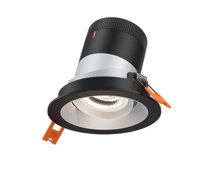 Dals Lighting RC03-CC-60-GMBAZ-TBK 3 Inch Modular Downlight, 5CCT, 60 degree Beam Angle, Gimbal Black Reflector Alzak Finish, Black Trim