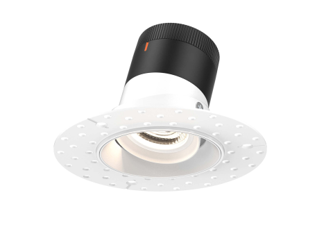 Dals Lighting RC03-CC-60-GMBWH-TL 3 Inch Modular Downlight, 5CCT, 60 degree Beam Angle, Gimbal Black Reflector White Finish, Trimless