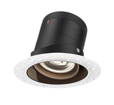 Dals Lighting RC04-CC-20-GMBBK-TL 4 Inch Modular Downlight, 5CCT, 20 degree Beam Angle, Black Gimbal Reflector, Black Finish, Trimless