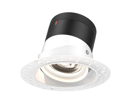 Dals Lighting RC04-CC-20-GMBWH-TL 4 Inch Modular Downlight, 5CCT, 20 degree Beam Angle, Black Gimbal Reflector, White Finish, Trimless